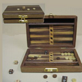 Inlaid Teakwood Travel Backgammon / SCREEN